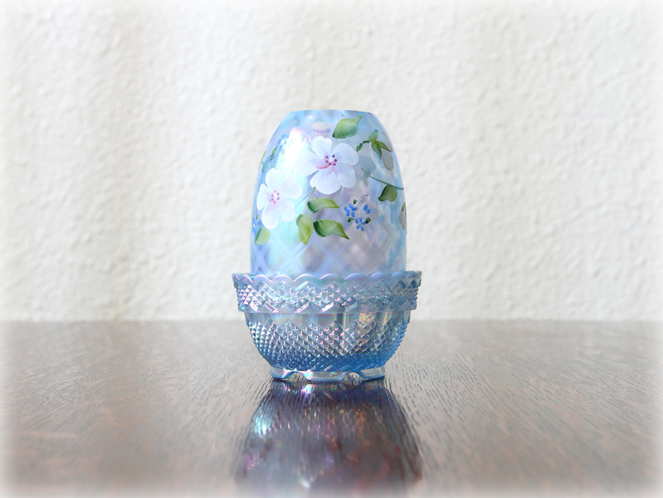 Fentonフェントン ブルー&オパールセント イリデッセンスガラス