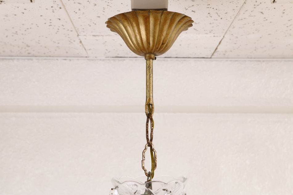 イタリアンムラーノガラス ピンククリスタルシャンデリア(5灯