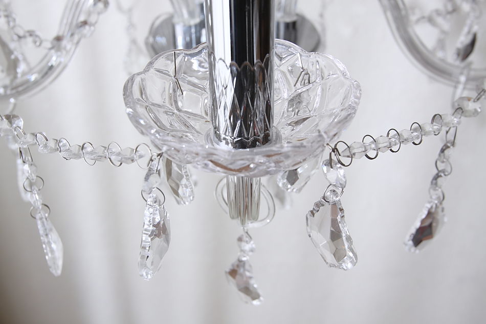 クリスタルガラス シャンデリア(5灯)｜アンティーク家具・照明の専門店