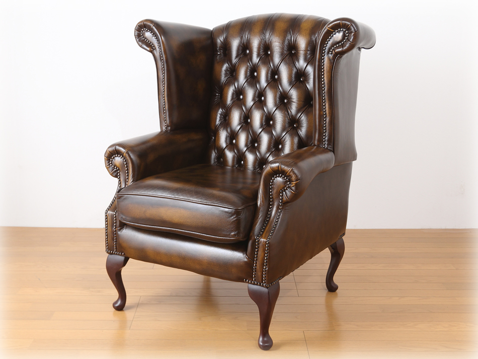 Thomas Lloyd チェスターフィールド アンティークブラウンレザー