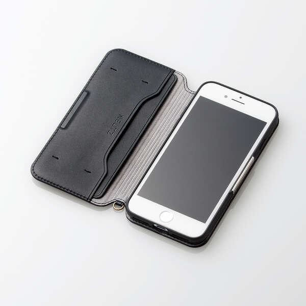 iPhone SE 第3世代 レザーケース 手帳型 NEUTZ 磁石付 ブラック