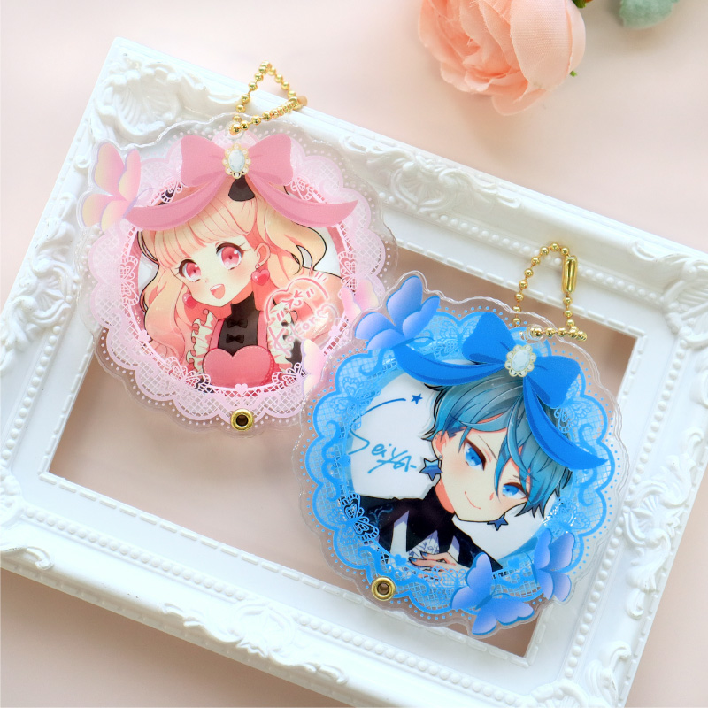 缶バッジアクリルフレーム パピヨン オレンジ【5周年記念アイテム