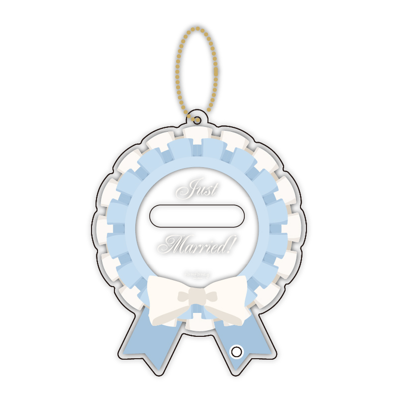 缶バッジアクリルフレーム ウェディングロゼット ライトブルー| FUKUYA