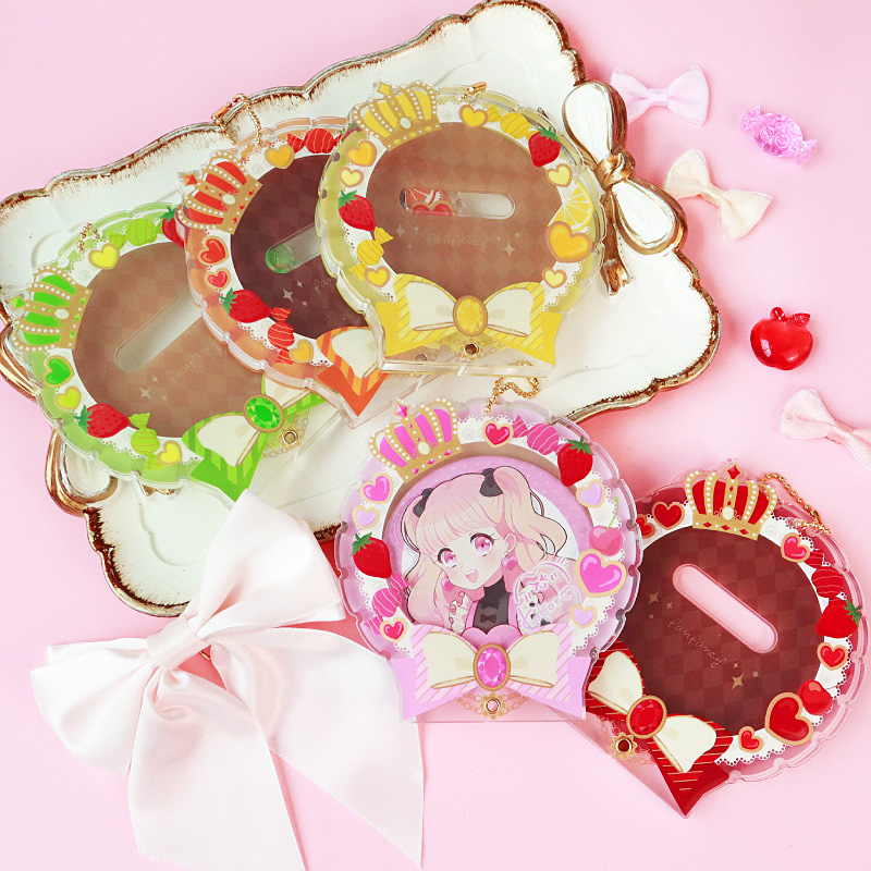 缶バッジアクリルフレーム75～80mm スイーツロゼット オレンジ| FUKUYA