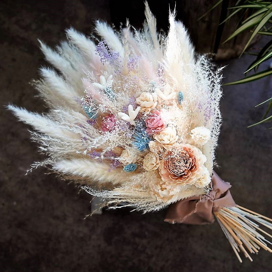 ドライフラワーブーケ bouquet rose poudré ウエディング前撮り ドライ