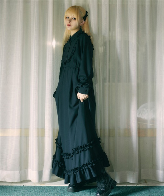 フリルロングワンピース | axes femme online shop -outlet-