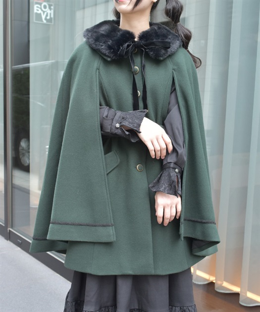 ファー襟付ケープコート | axes femme -outlet- | axes femme online