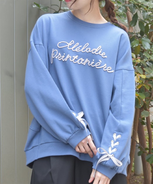 アソート刺繍編上げトレーナー | axes femme online shop