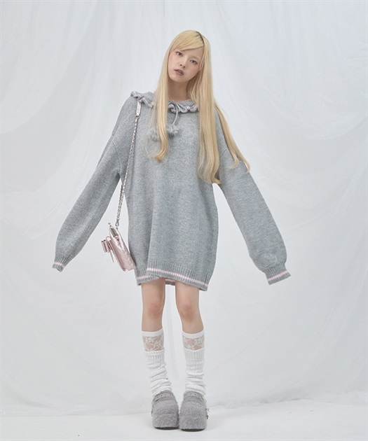 フリルカラーセーラーニット | Fickle Bebe