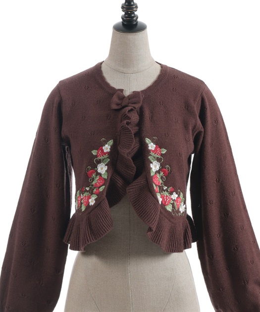 いちご刺繍ニットボレロ | Chalmiere | axes femme onlineshop