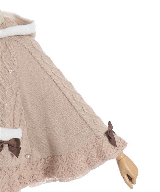 ハート編柄裏ボアニットケープ | axes femme online shop