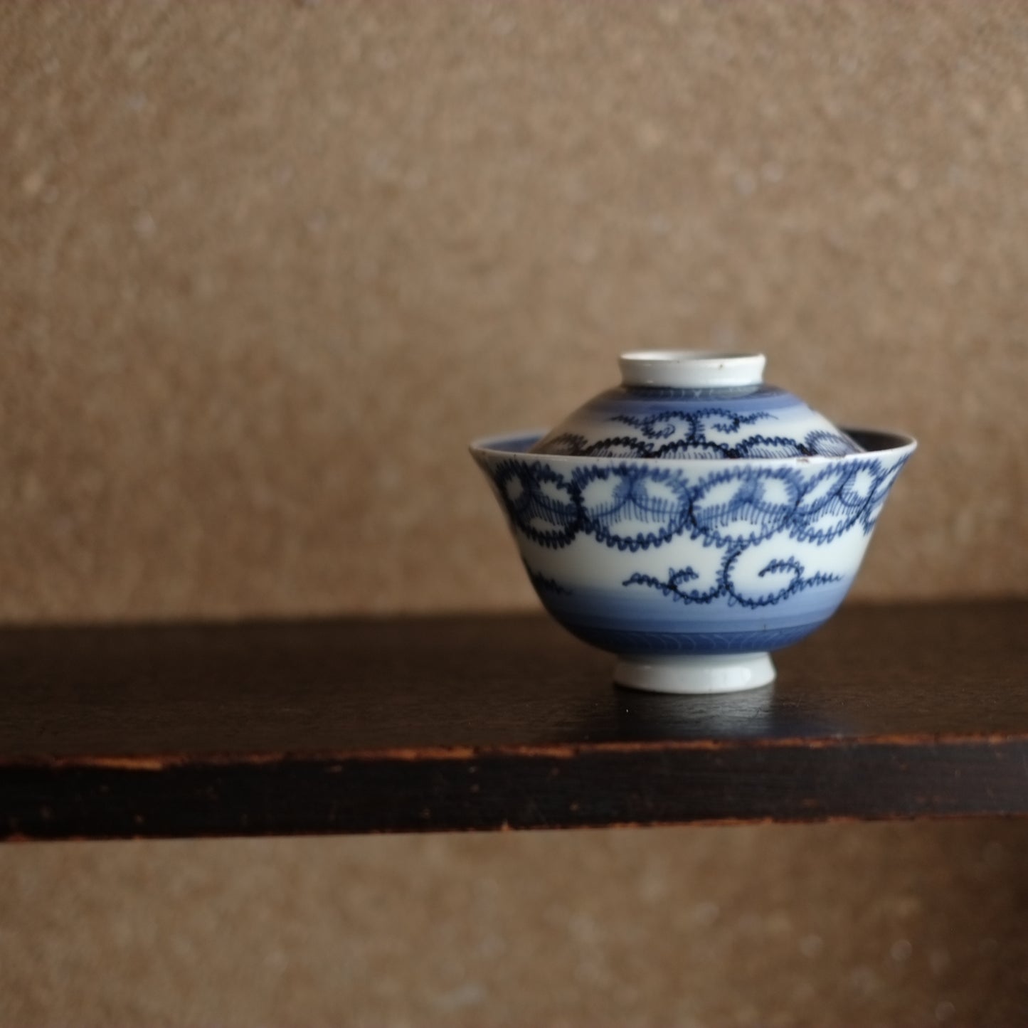 古伊万里 七宝輪繋ぎ文 蓋付碗 (江戸後期) – 逢季荘