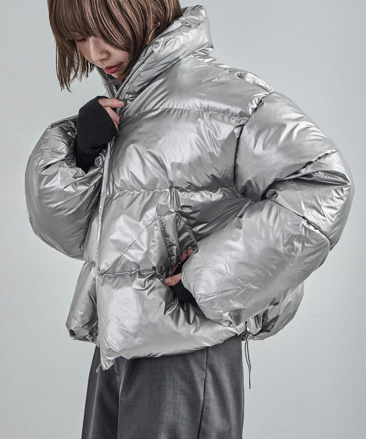 メタリックタフタ 中綿ダウンジャケット｜コート・ジャケット
