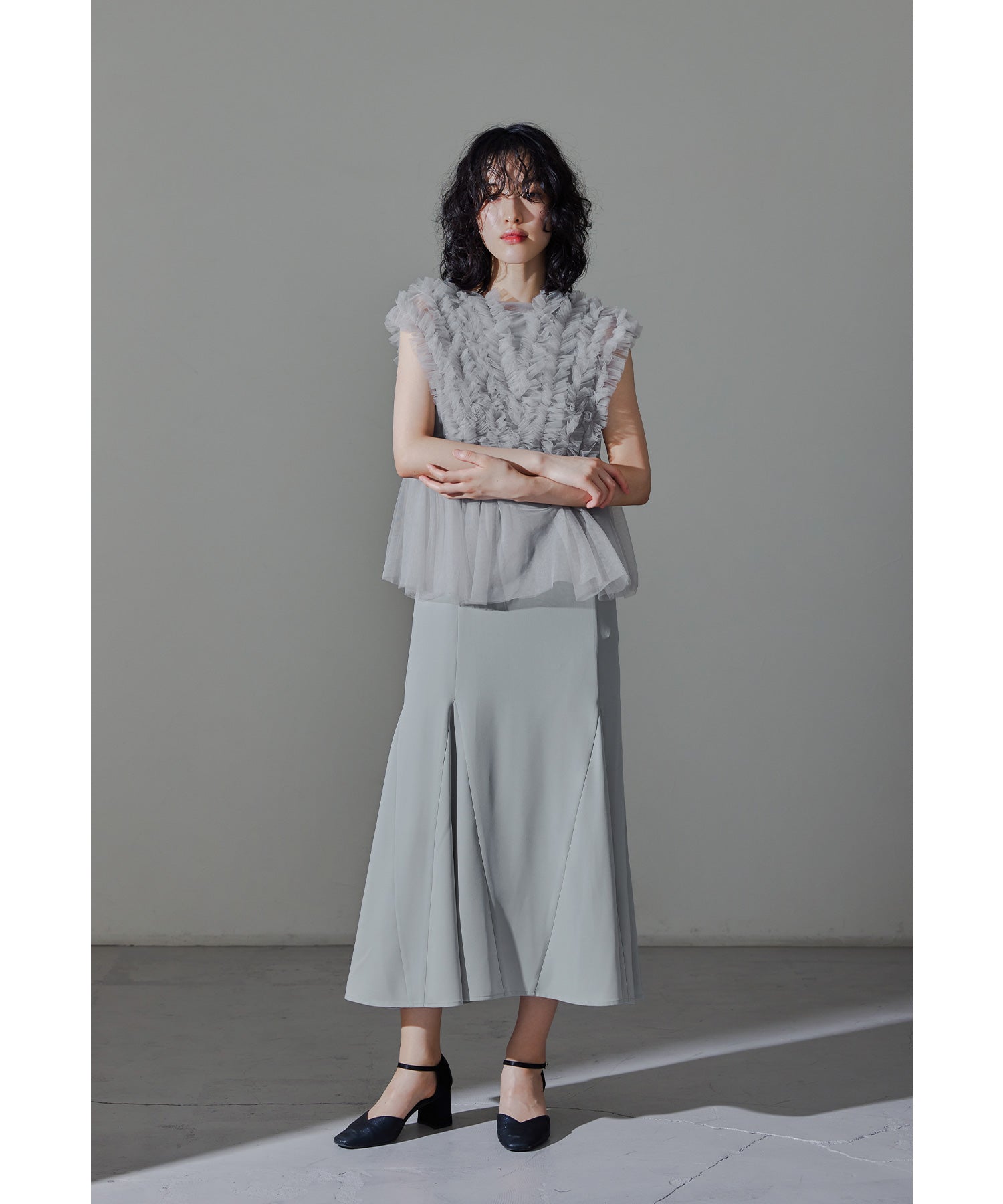 チュールジレセットドレス 結婚式 パーティードレス オケージョン