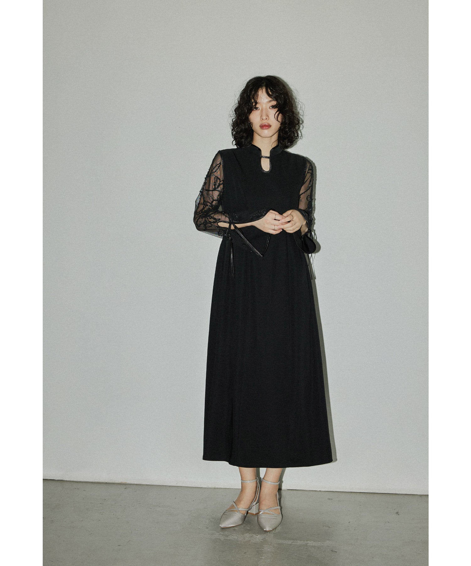 フェザーフラワーコクーンドレス 結婚式 パーティードレス