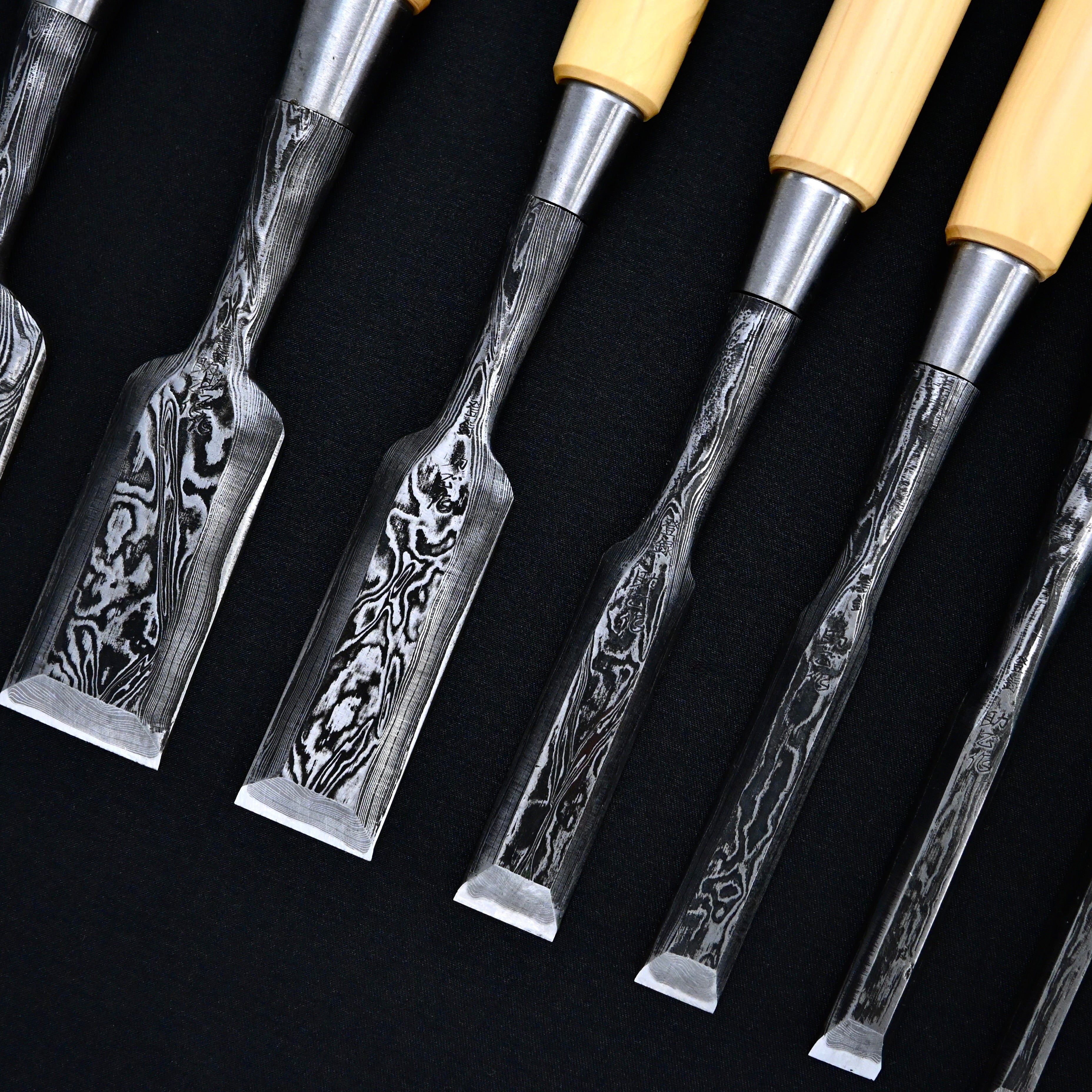 Sukemasa Suminagashi Bench chisels set with Box wood Handles 助正