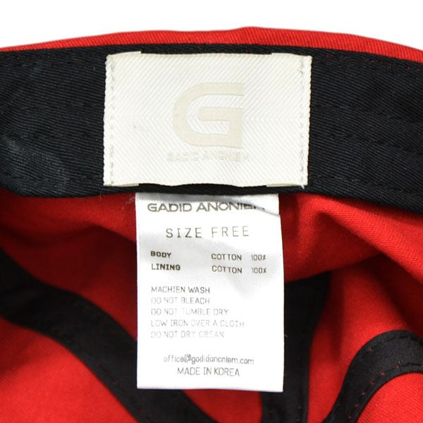 GADID ANONIEM(ガディッドアノニム) RUUD RED キャップ レッド サイズ