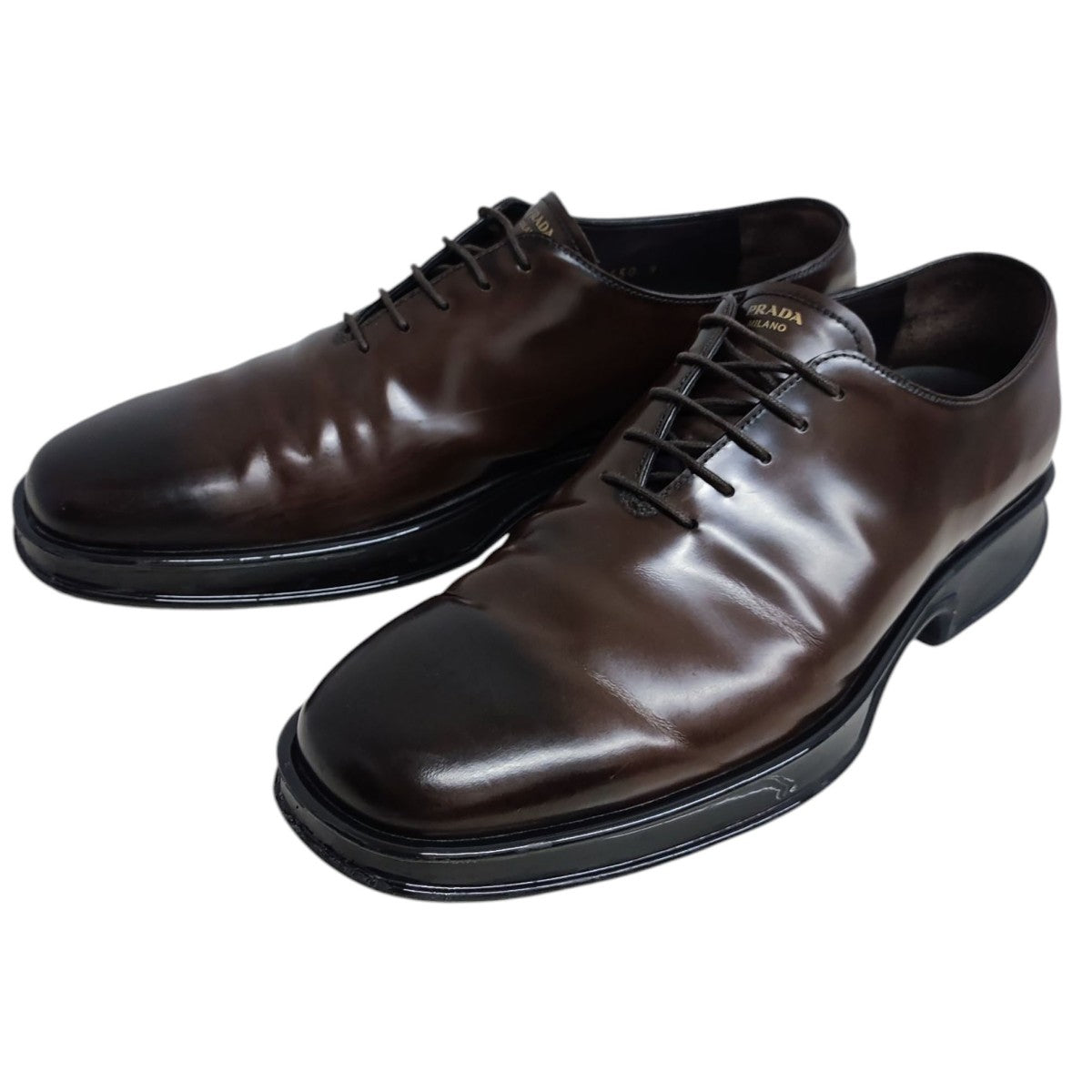 PRADA(プラダ) 2024AW ブラッシュドレザー レースアップ シューズ