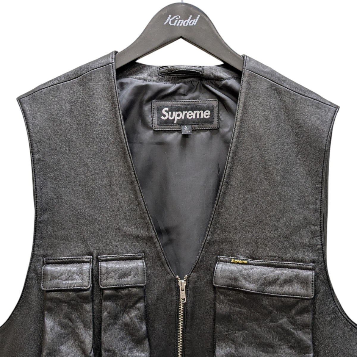 Supreme(シュプリーム) 25SSLeather Cargo Vestレザーベスト ブラック