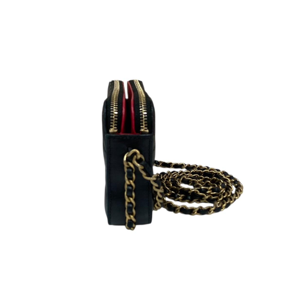 CHANEL(シャネル) マトラッセ ダブルジップ チェーンウォレット 3017