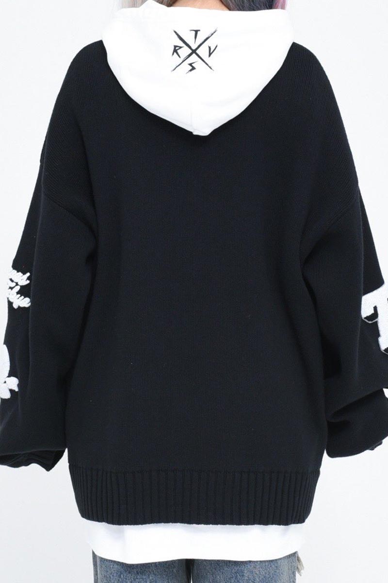 TRAVAS TOKYO【トラヴァストーキョー】Patch Knit Cardigan Black