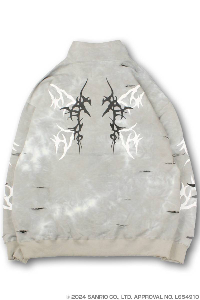 クロミ×GALFY(ガルフィー) イルガルフィームラ染めハーフZIP - Gray