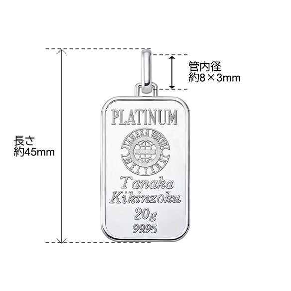 純プラチナ20gコインバー ペンダントトップ | 高品質 金・プラチナ