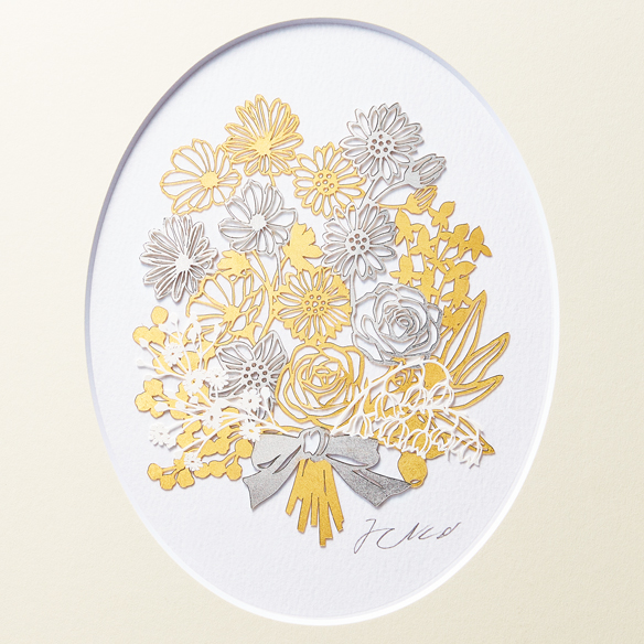 金箔／プラチナ箔アート額 「ブーケ」＜菅野一剛 作＞ | 高品質 金