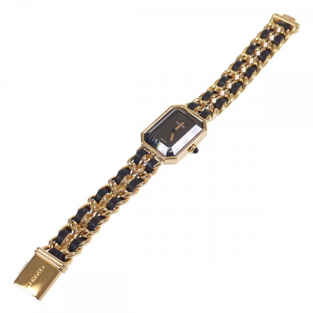 シャネル CHANEL プルミエール Lサイズ H0001 腕時計 GP レザー