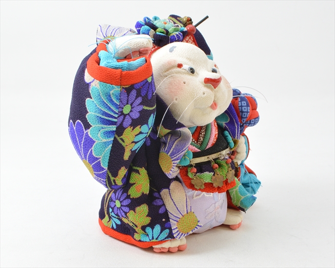 和雑貨 四季彩堂 オンラインショップ / 古布創作人形 招きにゃんこ右手
