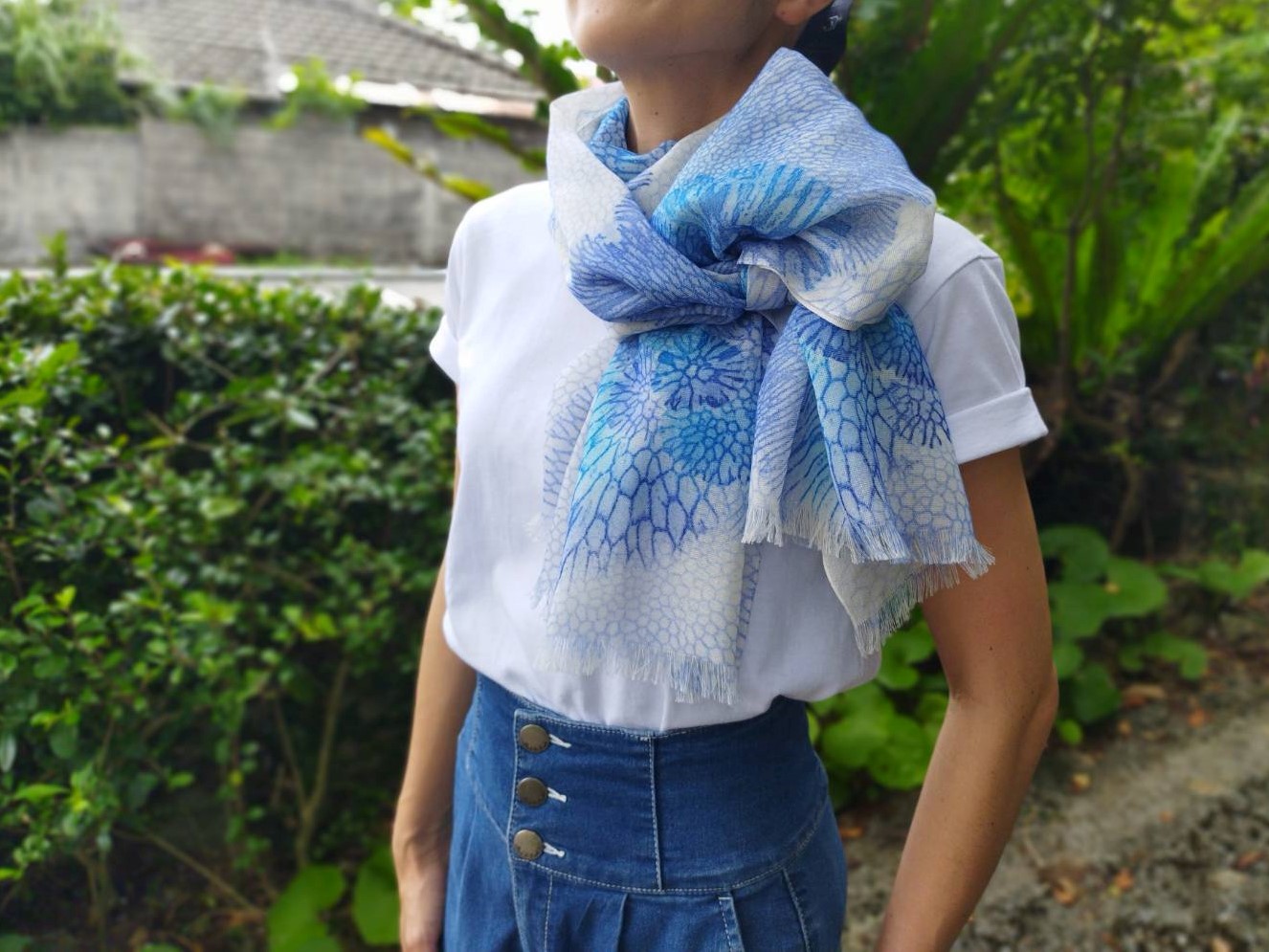 サンゴ染め オーガニックスカーフ NV | 首里琉染オンラインストア