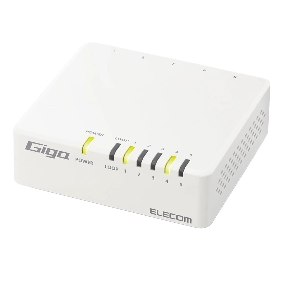 エレコム ELECOM Giga対応スイッチングHub/5ポート/磁石付き/ホワイト