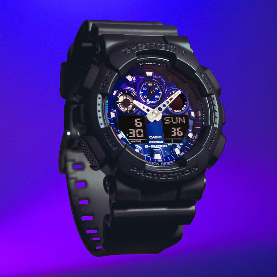 G-SHOCK フレイムインサイド フレイムブルー GA-100FL-1AJF メンズ