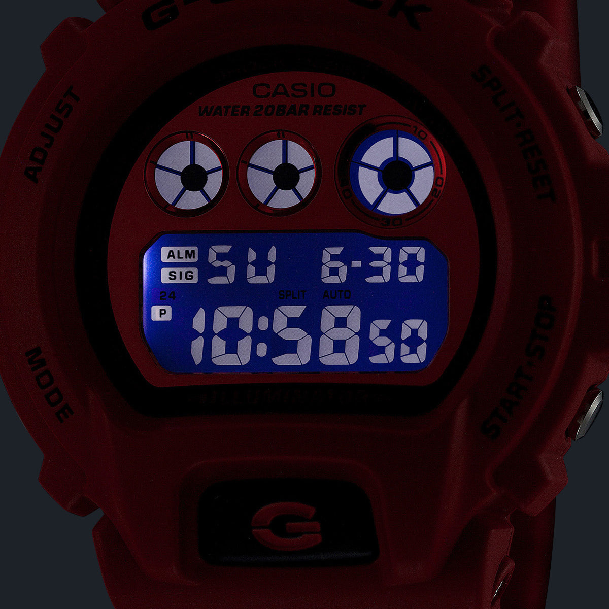 G-SHOCK アイコニック スタイルズ レッド ブラックアクセント DW
