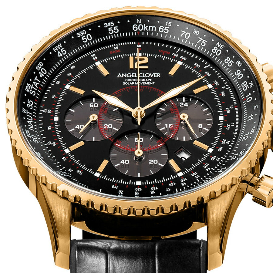 エンジェルクローバー タイムクラフトソーラー クロノグラフ NTS44PBK