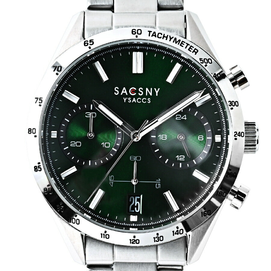 サクスニーイザック クオーツ クロノグラフ SY15219-GR メンズ 電池式