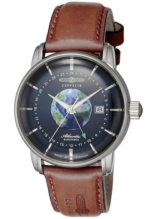 ツェッペリン アトランティック GMT 8468-3 メンズ 自動巻き 機械式 革