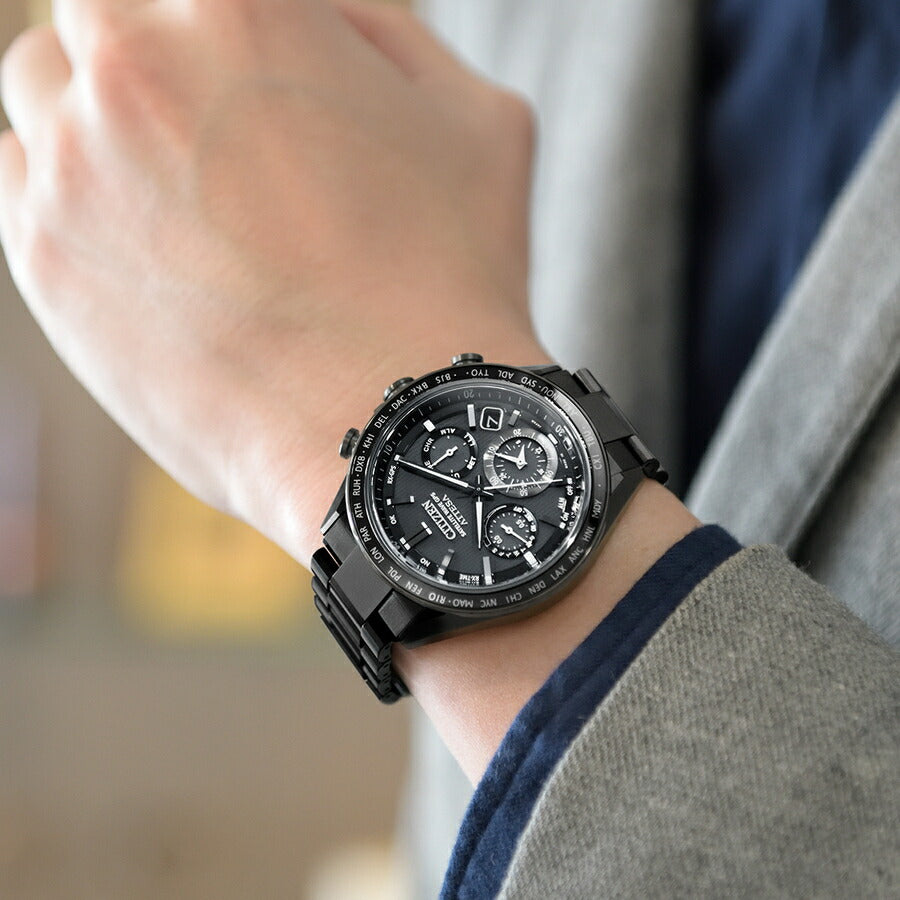 シチズン アテッサ アクトライン ブラックチタン CC4055-65E メンズ