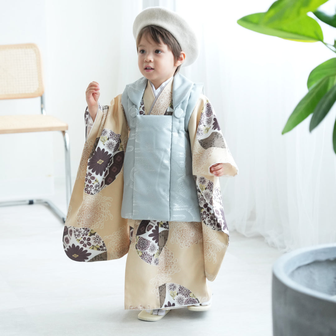 レンタル】七五三 3歳 男の子 ひよこ商店 被布セット 子供 kids 三つ身