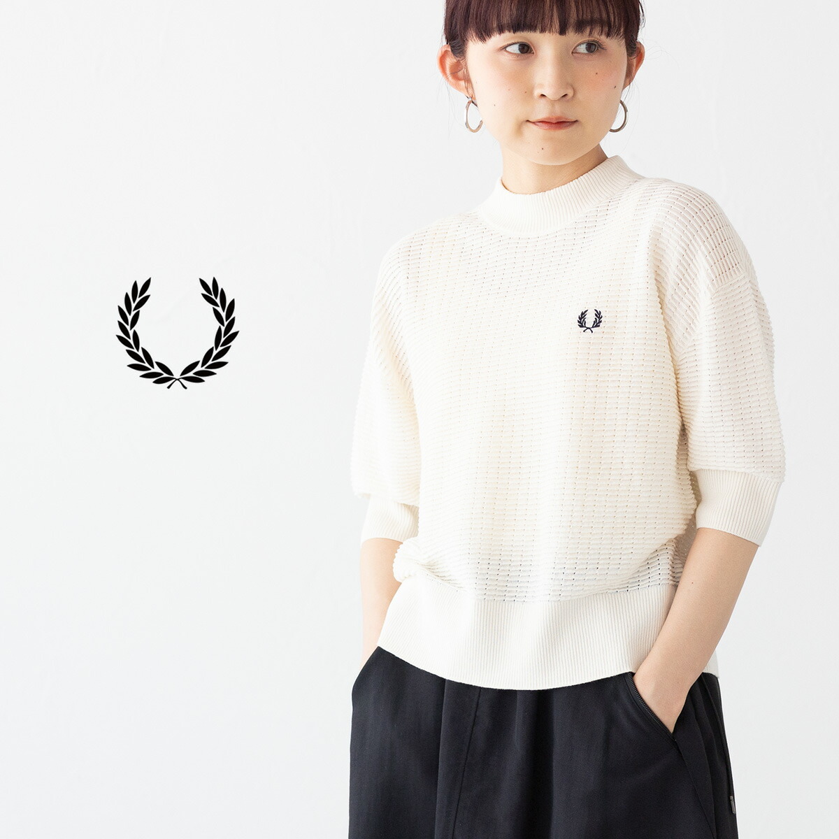 楽天市場】FRED PERRY フレッドペリー ニットトップス OPEN KNIT