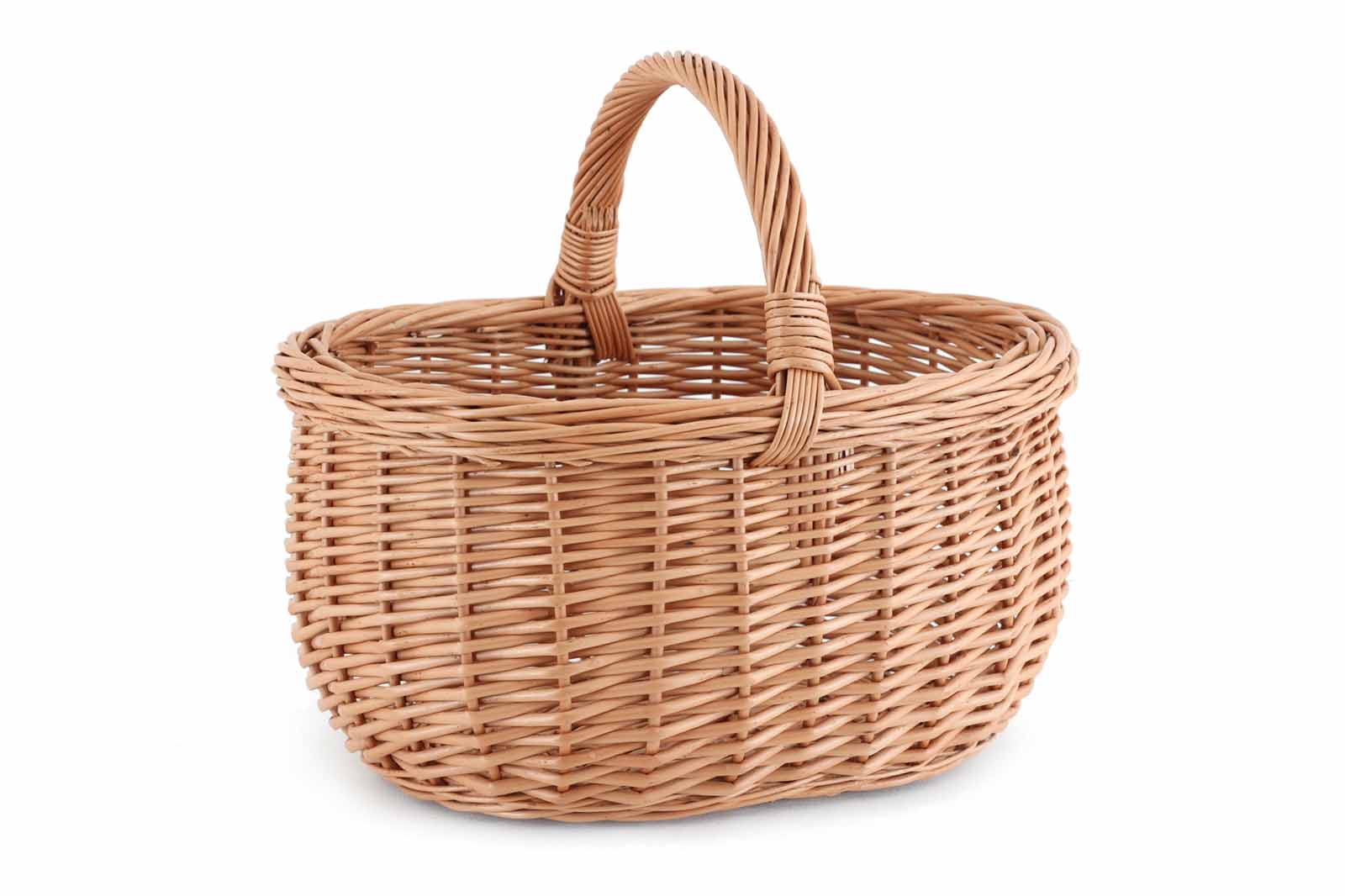 楽天市場】フランス柳バスケット 1本手付クロスL【手づくりのぬくもり