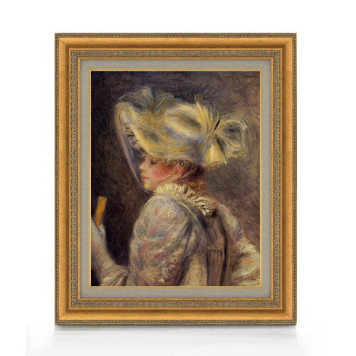 楽天市場】【油絵 直筆仕上げ】ルノワール 白い帽子の少女 F4 【額入り