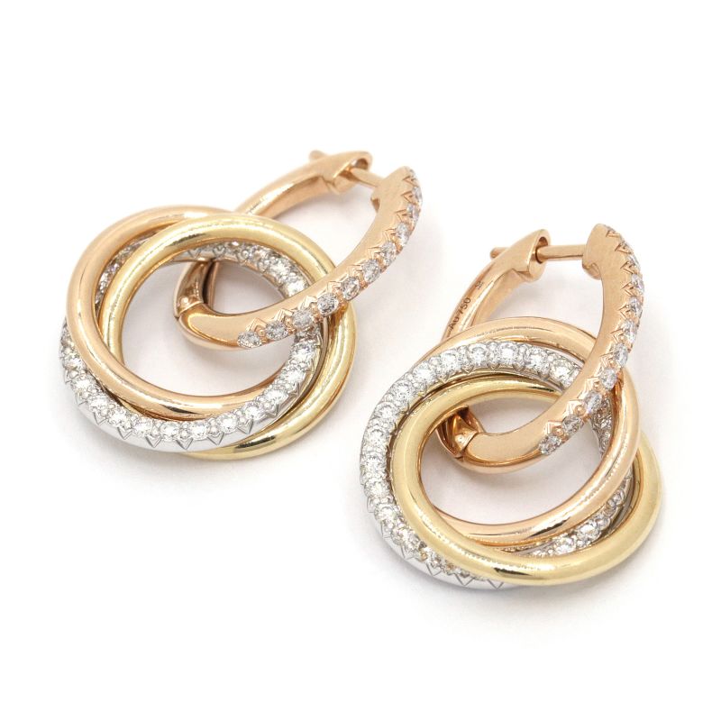 楽天市場】カルティエ フープピアス K18YG K18WG K18PG トリニティ