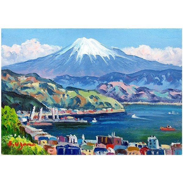 楽天市場】清水港より富士 羽沢清水 サムホールサイズ油彩画（油絵