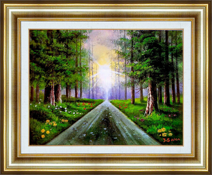 楽天市場】絵画 油彩画 洋画 ゴールド色の油絵額縁付き F4 〜 F10