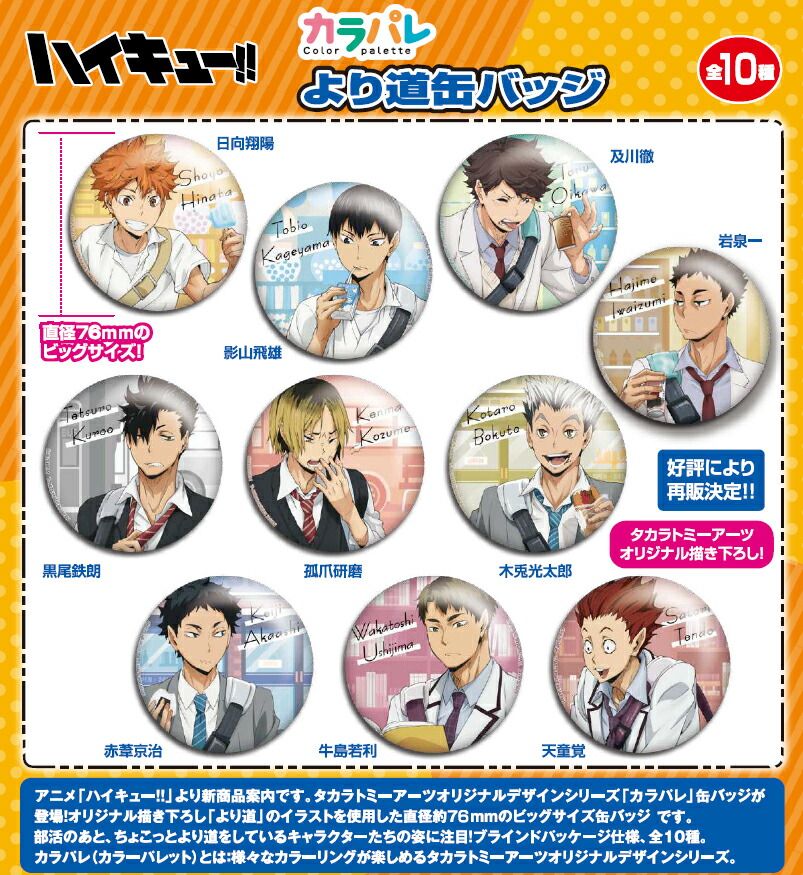 楽天市場】ハイキュー！！ 缶バッジコレクション お天気版権 第一弾 A