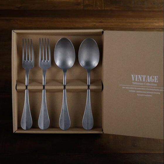 楽天市場】ヴィンテージ スコップ カトラリー 4本セット (フォーク L