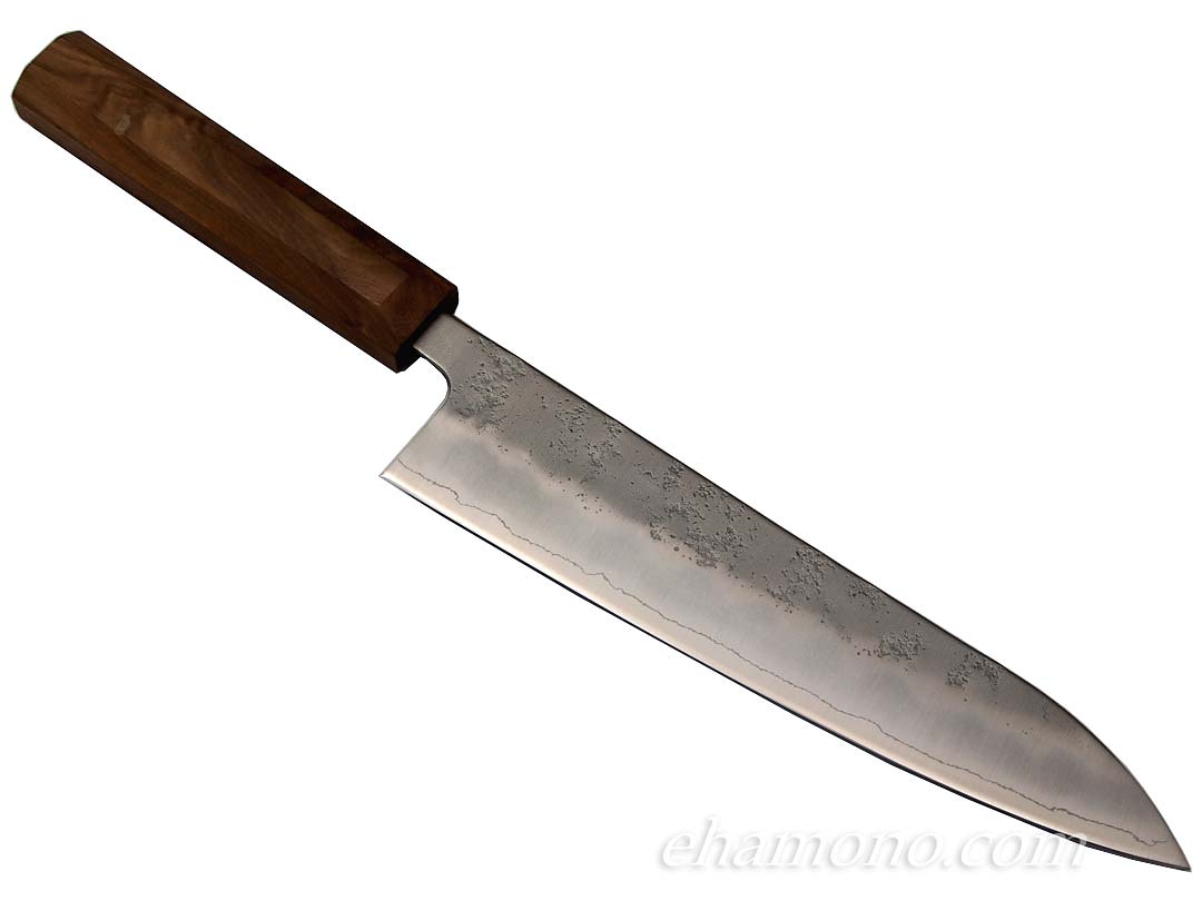 楽天市場】銀三鋼割込 和式三徳包丁165 梨地 胡桃（くるみ）柄 : e