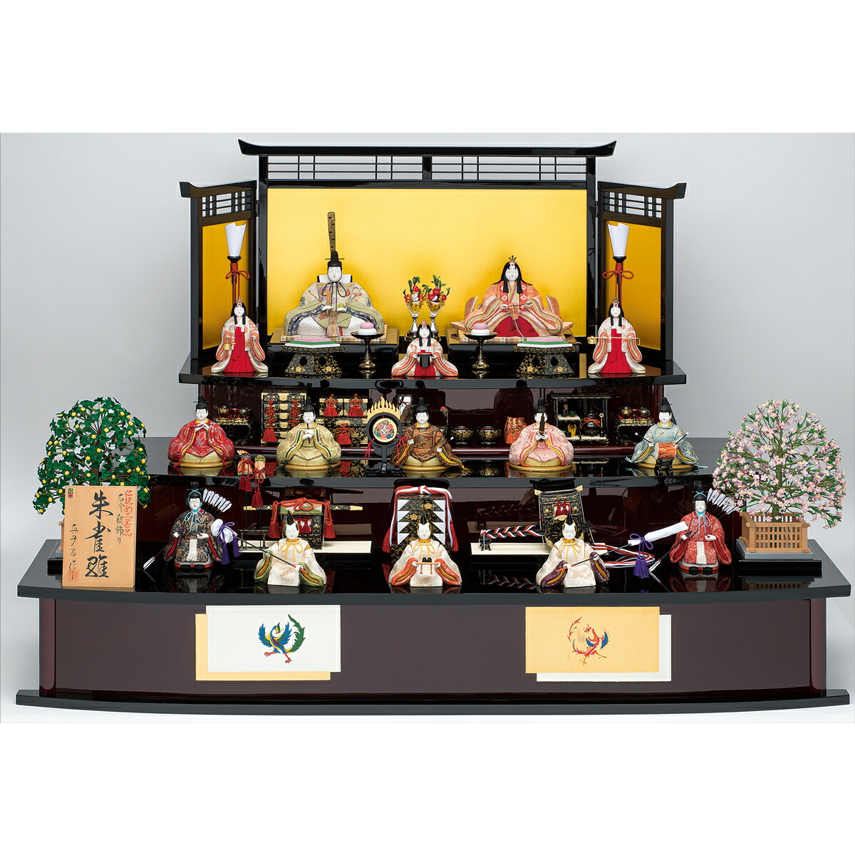 楽天市場】送料無料 久月監製 真多呂作 雛人形 木目込十五人揃い 木製