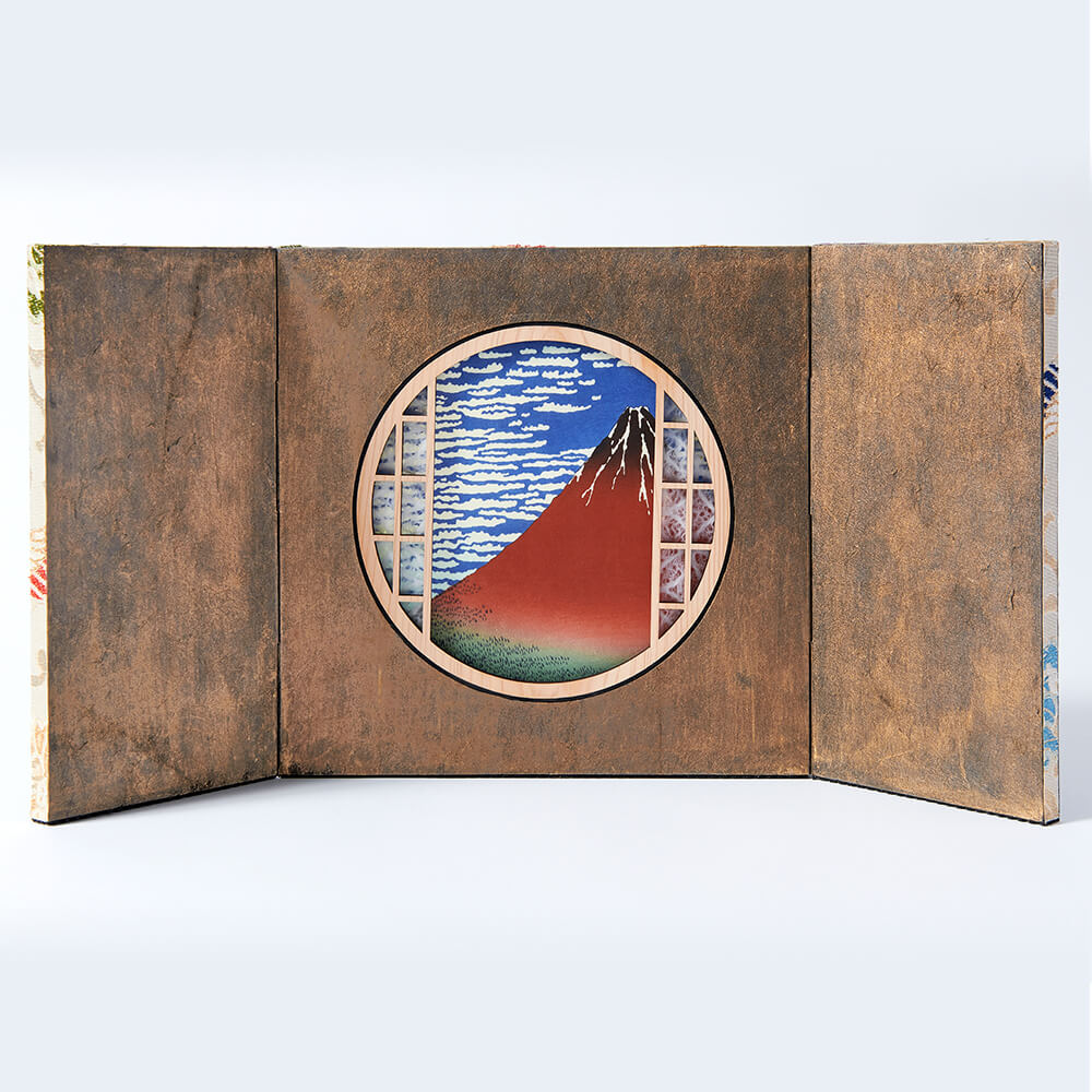 楽天市場】屏風 鑑賞屏風 観音開き 両面表 円相 円窓 葛飾北斎 手漉き